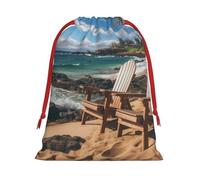 Sketch Hawaii Print Bolsas de regalo con cordón de varios tamaños, bolsas de regalo de tela, para cumpleaños, regalos de vacaciones y mucho más