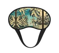 Sketch - Máscara de ojos con estampado hawaiano para dormir, suave, cómoda, opaca, para viajes, camping