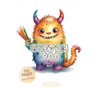 Sketch Pad: 120 blank pages to explore your imagination +2 pages with ideas and prompts. For kids 6-10. Large size 8.5 x 11 Inches, cute coloured monster cover