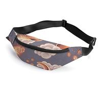 Sketch Pug - Cangurera deportiva para adultos y niños, para hombres y mujeres, Patrón de acuarela de ballenas de estrella, patrón de acuarela de ballenas, Talla única, Riñoneras