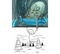 Sketch Scene Storybook Notebook: Create Your Own Picture Stories (Cover Pirate Stick Figure )| A Drawing & Storytelling Journal for Kids and Creative Minds
