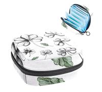 Sketch Set Clover Shamrocks - Bolsa de almacenamiento de servilletas sanitarias para el día de San Patricio, bolsa grande para copa menstrual con cremallera, bolsa para almohadillas de período, bolsa