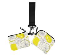 Sketch - Tarjetero de verano amarillo limón para mujer, tamaño compacto, protector de tarjetas de identidad con bolsillo para monedas con cremallera para dama, 2 paquetes, Bosquejo amarillo limón