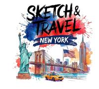 Sketch & Travel: New York - Malbuch mit 30 einzigartigen Sehenswürdigkeiten & urbanem Flair zum Ausmalen