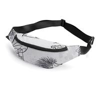 Sketch Trees Mushroom School Lettering Fanny Pack, riñonera Deportiva para niños Adultos para Hombres y Mujeres