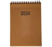 Sketchbook Bloc de dibujo en espiral, DIN A4, 120 hojas, 100 g/m², papel kraft resistente reciclable de fibras naturales sin blanquear