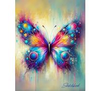 Sketchbook: Butterfly Cover Sketchpad for Girls/Teens/Women. Unlined 8.5 x 11 Sketch Book/Pad for Art - Sketching, Drawing, Watercolor, etc. 120 Pages. Blank Paper.