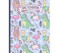 Sketchbook Christmas Cute Winter Animals Kawaii: Blank Unlined 100 page (8.5 x 11 in) for Drawing, Doodling, Painting, Sketching, Journaling & Doodling For Kids Girls boys teens teachers student