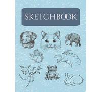 Sketchbook: Cute Animal Pastel Sketchbook - 100 Blank Pages with Horizontal Lines - Artist Sketchbook for Drawing - Great for Beginners or Experienced - 8.5x11 Inches