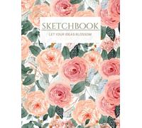 Sketchbook: Elegant Rose Vintage Watercolor Style Sketchbook, Large Sketch Pad, Blank Pages for Drawing or Doodling, 110 Pages - Black & White Interior