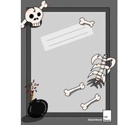 Sketchbook for Kids Boys, 8.5x11 inches, 150 White Blank Sheets, Gray Skeleton Softcover: Ideal for drawing, painting, sketching, and doodling for ... and light fineliners. Non-perforated pages.
