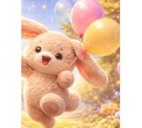 Sketchbook - Happy Plushie Bunny Balloons: A creative space for sketching, doodling, and imaginative ideas
