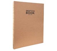 Sketchbook Kraft-Cuaderno de bocetos con encuadernación de Hilo Abierto, DIN A4, 120 Hojas, 100 g/m², Papel de estraza Resistente y reciclable de Fibras Naturales sin blanquear, Naturaleza