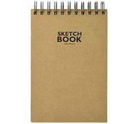 Sketchbook Honsell 33505 Sketchbook Kraft - Bloc de dibujo con espiral, DIN A5, 120 hojas, 100 g/m², papel de estraza resistente y reciclable de fibras naturales sin blanquear