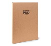 Sketchbook Honsell 34504 Sketchpad Kraft - Bloc de dibujo encolado, DIN A4, 120 hojas, 100 g/m², papel de estraza resistente y reciclable de fibras naturales sin blanquear, color natural