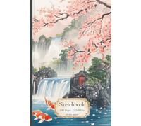 Sketchbook Japanese Inspired - Drawing Art book: Asian Sakura Landscape Edition - 5,5 x 8,5 in - creme paper