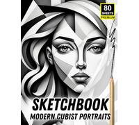 Sketchbook: Modern Cubist Portraits - Stylized Faces for Tracing & Drawing Practice (20% Opacity): One Face Per Page | 80 Premium Sheets | Ideal for ... Shading, and Abstract Portrait Exploration