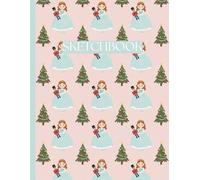 Sketchbook: Nutcracker Christmas Clara & Toy Soldier with Festive Trees Pattern 8.5 x 11 in: Holiday Drawing Book for Kids, Artists & Creative Fun