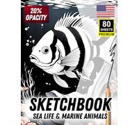 Sketchbook: Sea Life & Marine Animals - Ocean Creatures to Trace & Shade (20% Opacity): One Creature Per Page | 80 Premium Sheets | Ideal for Drawing ... Tracing, Inking, and Marine Biology Art Study