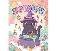 Sketchbook: Witchy Cat Sketchbook Cute Magic Potion and Spooky Animal Drawing Book, 110 Pages of 8.5 x 11 Inches