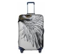 Sketching An Eagle - Funda para equipaje lavable y resistente a los arañazos para equipaje de 18 a 32 pulgadas, Blanco, M