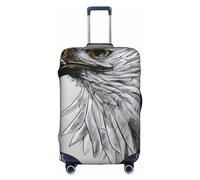 Sketching an Eagle - Funda protectora para maleta de carrito, antiarañazos, protector de equipaje, 18-32 pulgadas, adecuado para viajes, viajes de negocios, White, L
