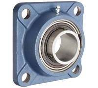 SKF fy-tf serie rodamiento de bolas brida unidad, 4 agujeros, setscrew Lock, regreasable, Contacto y Flinger sellos, hierro fundido, métricas, 40 mm, 1
