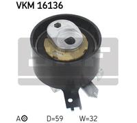 SKF Polea tensora, correa distribución para RENAULT: Captur, Kangoo, Scénic, Clio, Mégane, Talisman, Fluence, Kadjar & DACIA: Duster (Ref: VKM 16136)