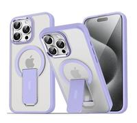 SKFGNX Funda magnética translúcida Mate Original con Soporte para iPhone 15, 14, 13, 12 y 11 Pro MAX, con Carga inalámbrica (para iPhone 15 Pro MAX/Morado Lavanda)
