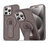 SKFGNX Funda magnética translúcida Mate Original con Soporte para iPhone 15, 14, 13, 12 y 11 Pro MAX, con Carga inalámbrica (para iPhone 12 Pro MAX/Gris Titanio)