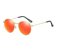 SKFGNX Gafas de sol clásicas redondas polarizadas para mujer, estilo retro, con película para el océano, UV400, espejo rojo, 1