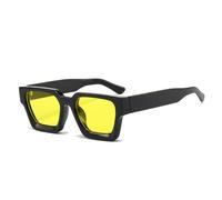 SKFGNX Gafas de sol cuadradas de moda para mujer, estilo retro, para hombre, con diseño de leopardo, azul y verde, con protección UV400, color negro y amarillo, 1 unidad.