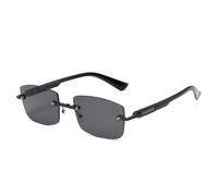 SKFGNX Gafas de sol cuadradas de moda populares para mujer, estilo vintage, sin montura, con degradado oceánico transparente, UV400, para hombre y estilo punk, color gris pistola, 1