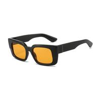 SKFGNX Gafas de sol cuadradas para mujer, con doble degradado de color, UV400, estilo retro punk, con estampado de leopardo, color negro y naranja, 1