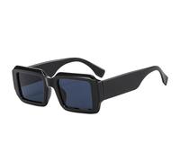 SKFGNX Gafas de sol cuadradas vintage para mujer, con protección UV400, a la moda, con contraste de colores, estilo punk, con degradado, color negro y gris, 1