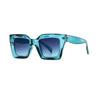 SKFGNX Gafas de sol estilo ojo de gato retro para mujer, gafas de sol cuadradas de moda en azul y morado, gafas de sol para hombre con protección UV400, gafas para mujer, degradado azul cian, 1