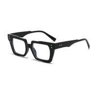 SKFGNX Gafas de sol estilo ojo de gato retro para mujer, lentes transparentes estilo océano, con remaches de tendencia para hombre, gafas de sol cuadradas estilo punk, gris transparente, 1