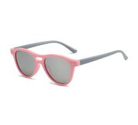 SKFGNX Gafas de sol ovaladas con doble puente para mujer, estilo vintage punk, con remaches, con espejo degradado y ojo de gato, con protección UV400, color rosa y plateado, 1