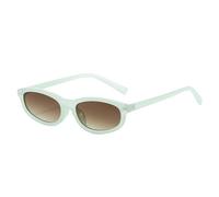 SKFGNX Gafas de sol pequeñas de moda con forma de ojo de gato para mujer, estilo retro, en tonos amarillos y azules, con protección UV400, para hombre y mujer, color té verde gelatina, 1 unidad