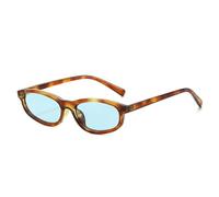 SKFGNX Gafas de sol pequeñas de moda con forma de ojo de gato para mujer, estilo retro, en tonos amarillos y azules, con protección UV400, para hombre, color azul ámbar, 1