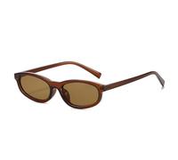SKFGNX Gafas de sol pequeñas estilo ojo de gato para mujer, estilo retro, en tonos amarillos y azules, con protección UV400, para hombre, color marrón té, 1 unidad