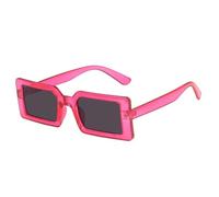 SKFGNX Gafas de sol rectangulares verdes fluorescentes de moda para mujer, lentes transparentes estilo océano, gafas de sol vintage para hombre, UV400, rosa y gris.