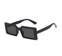 SKFGNX Gafas de sol rectangulares verdes fluorescentes de moda para mujer, lentes transparentes estilo océano, gafas de sol vintage para hombre, UV400, color negro y gris.
