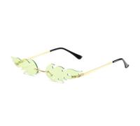 SKFGNX Gafas de sol sin montura únicas para mujer, lentes transparentes tipo océano, gafas de sol para mujer, UV400, color verde