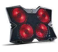 Skgames - Ventilador de portátil Gamer fría Soporte Alfombrilla de refrigeración Cooler Cooling Pad - Base para 10 - 17 pulgadas, 4 x LED ventilador, velocidad ajustable Ventilador, color negro