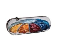 SKGOHLH Estuche de almacenamiento de piel con múltiples ranuras para cartuchos de tinta de color | Cartucho de tinta de color, organizador portátil multiusos de microfibra impermeable para viajes, trabajo diario