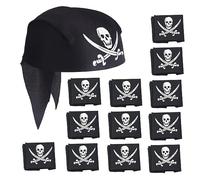 SKHAOVS 12 Piezas Pañuelo de Pirata, Sombreros de Pirata, Braga de Cabeza de Capitán Pirata Negra, Accesorios para Disfraces de Piratas, Fiesta de Cumpleaños Pirata de Halloween (12 Piezas)