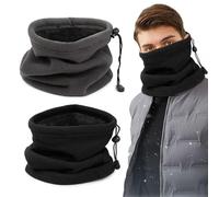 SKHAOVS 2 calentadores de cuello de invierno, calentador de cuello, tubo de cuello para hombre, forro polar ártico, bufanda de felpa gruesa para cuello, cálida máscara a prueba de viento, para