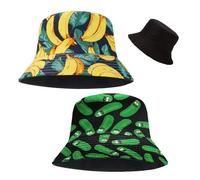 SKHAOVS 2 Pcs Sombrero de Pescador para Hombre y Mujer Reversible, Summer Trend Gorros Sombreros, Reversible Cubo Sombreros, Beach Viajar Clásico Bucket Hat Fisherman Sombrero Fishing Outdoor (2 Pcs)