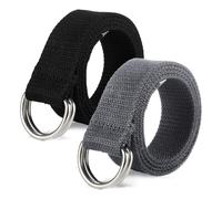 SKHAOVS 2 Piezas Cinturón Trenzado Elástico, Cinturón Trenzado Elástico Unisex, Cinturón con Hebilla con Doble Anilla en D, Vintage Cinturón Trenzado, Ancho 3.8 cm